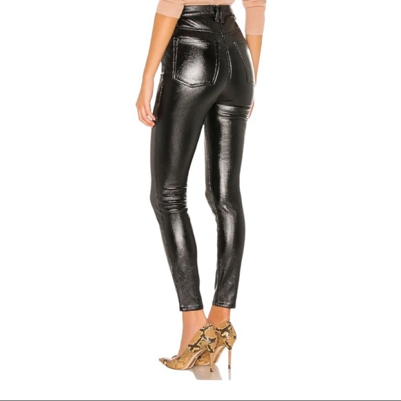 FREE PEOPLE-PHOENIX COATED SKINNY JEANS in LIQUID BLACK. Size = 27 - Picture 4 of 16